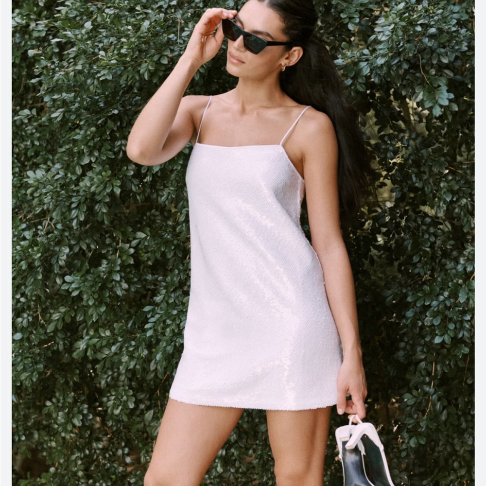Abercrombie & Fitch White Sequin Dress